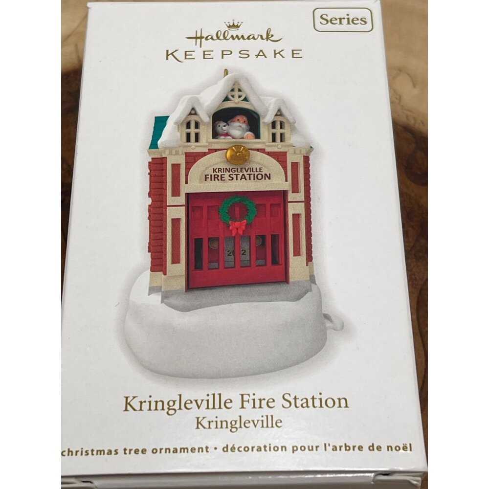 Hallmarkโ Kringleville Fire Station Ornament 2012 Santa & Pup Christmas Keepsake